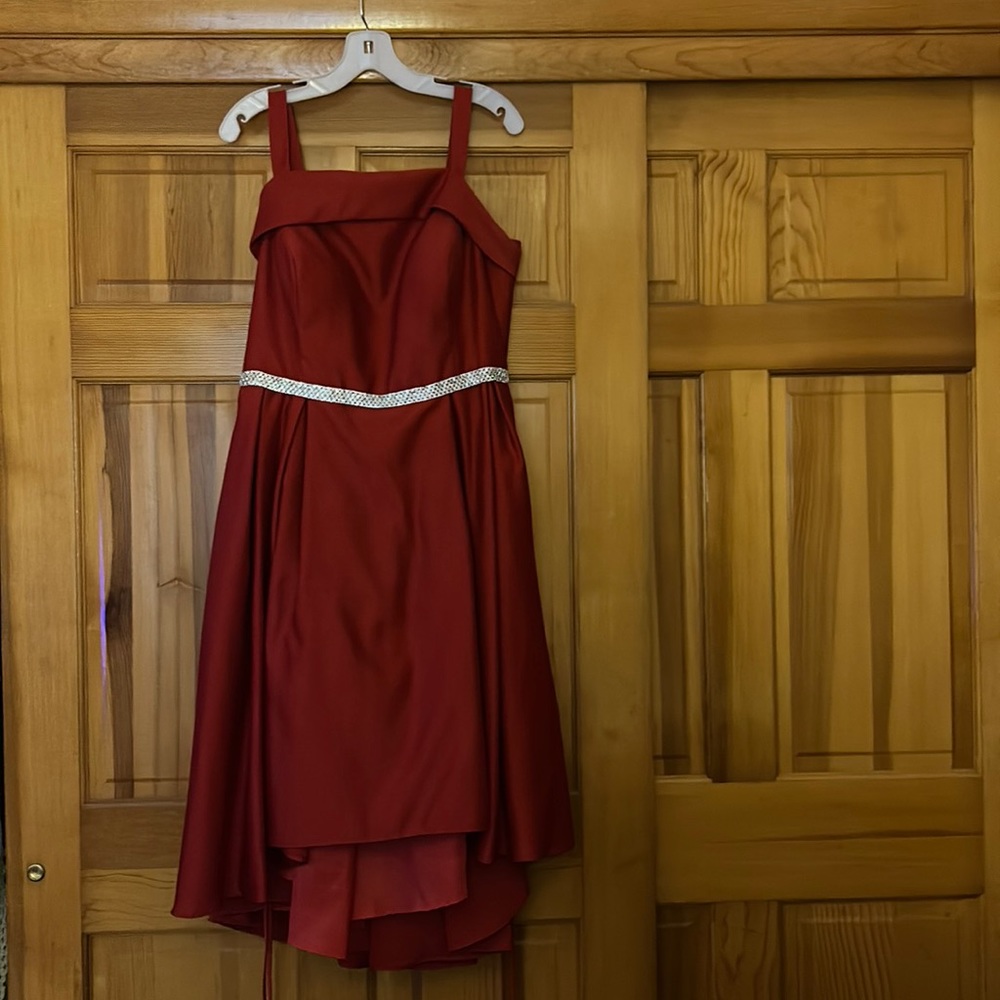 Red Betsy Adam high low dress